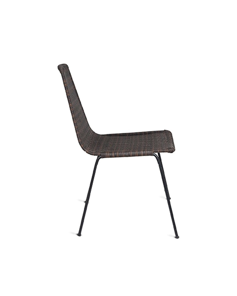 Outdoor chair made of synthetic rope and iron