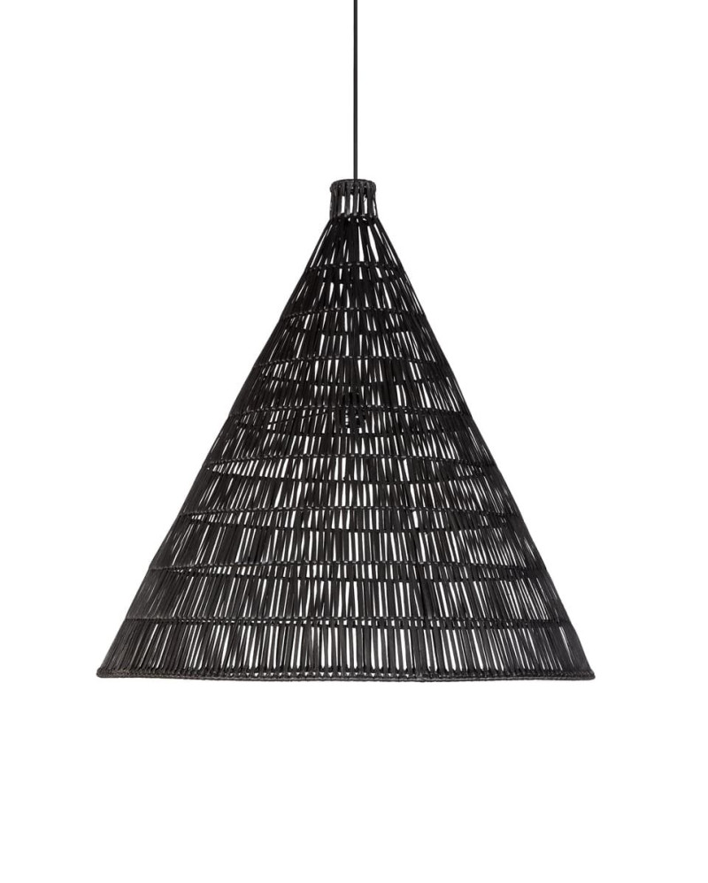 Ceiling lamp rattan and steel Ø 78 cm