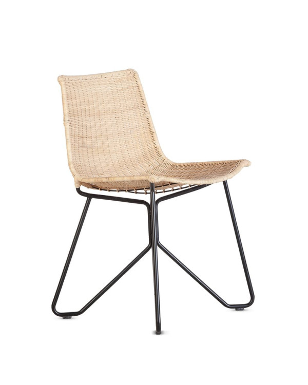 Chair in rattan and iron