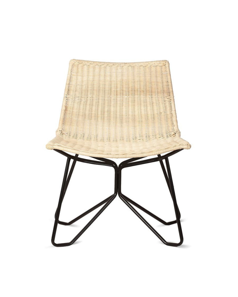 Chair in rattan and iron