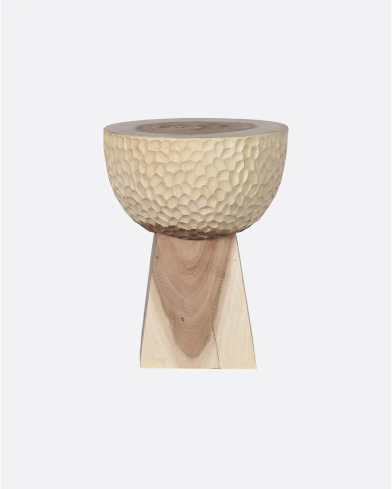 GRAIL side table in suar wood Ø 30 cm x 40 cm height