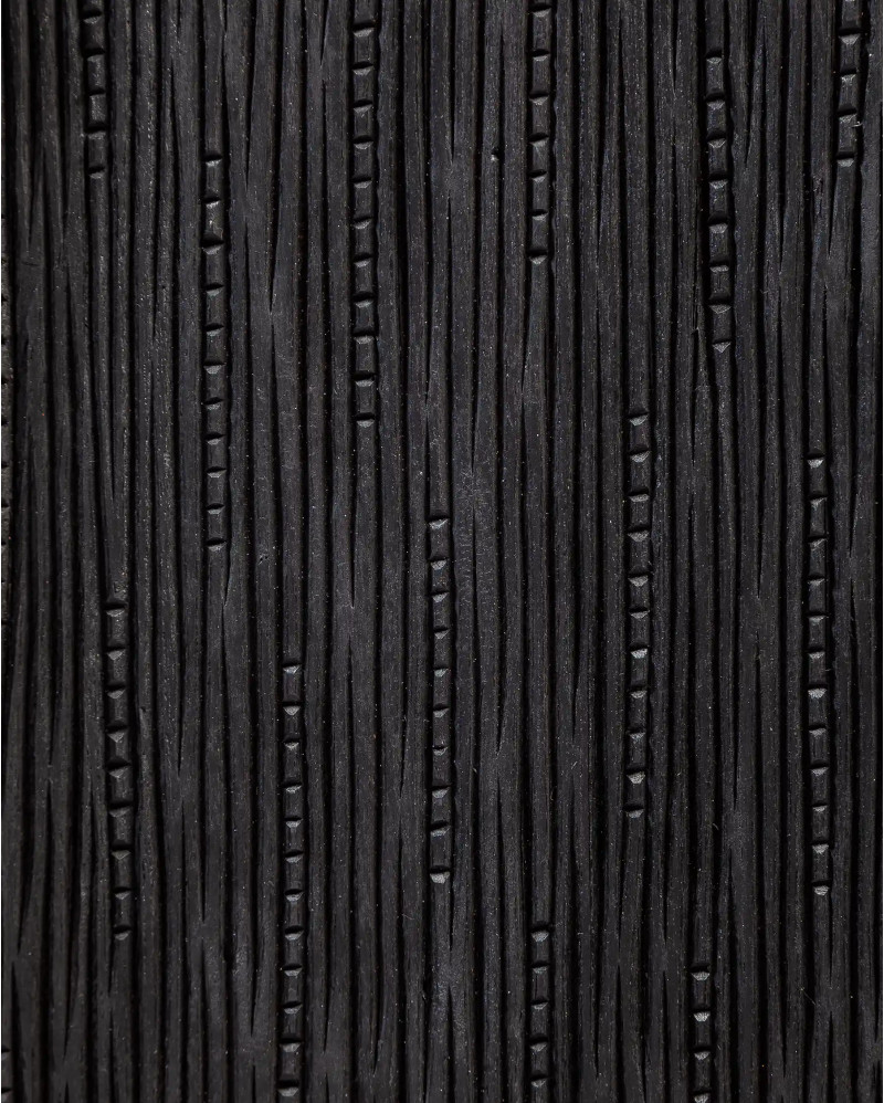 Mesa auxiliar BANJAR de madera de teca reciclada y hierro 40 x 40 x 45 cm en color negro