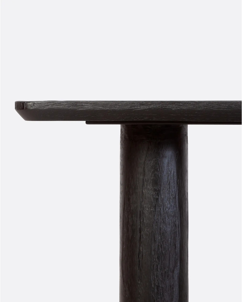 KALAK side table in recycled teak wood 50 x 30 x 50 cm in black colour