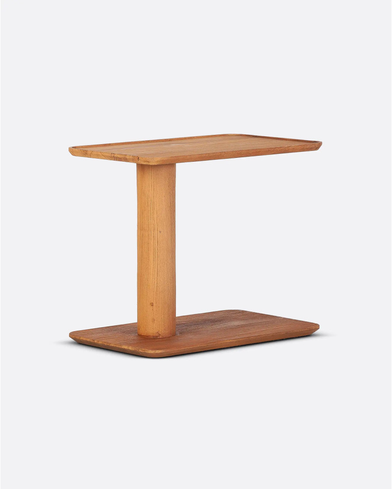 KALAK side table in recycled teak wood 50 x 30 x 50 cm in natural colour