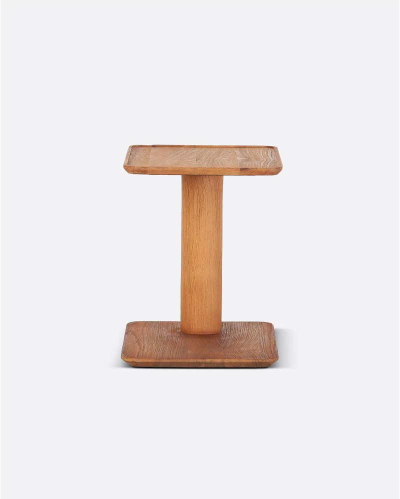 KALAK side table in recycled teak wood 50 x 30 x 50 cm in natural colour