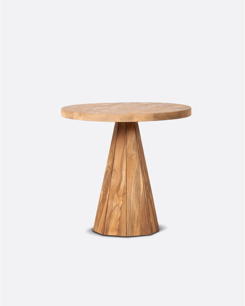 Table d'appoint JATI en bois de teck recyclé Ø 50 cm x 48 cm de hauteur