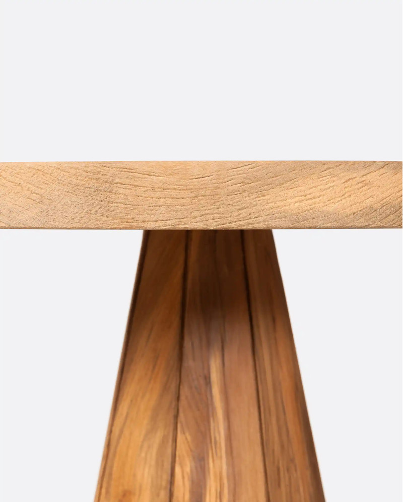 Mesa auxiliar JATI de madera de teca reciclada Ø 50 cm x 48 cm de altura