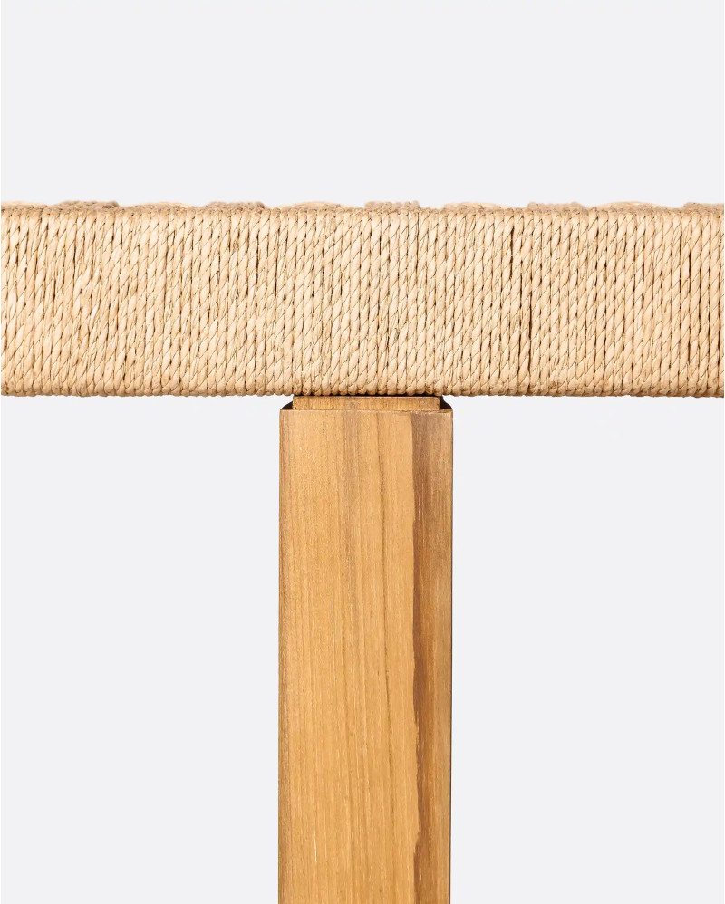 UBUD coffee table in recycled teak wood and paper cord 60 x 42 x 37 cm