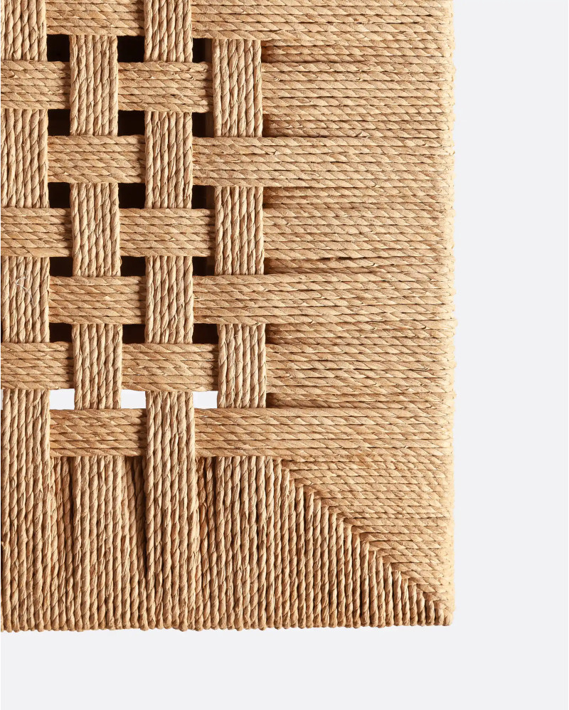 Mesa de centro UBUD de madera de teca reciclada y cuerda de papel 60 x 42 x 37 cm
