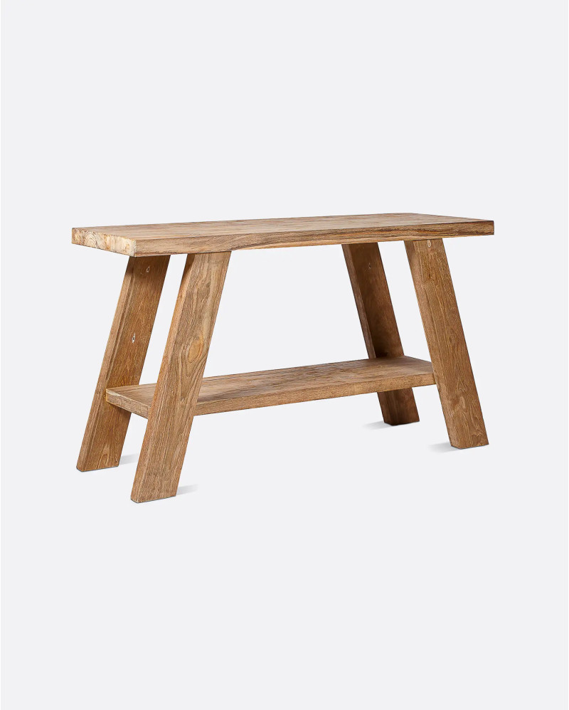 LOGRAM console in recycled teak wood 130 x 47 x 75 cm