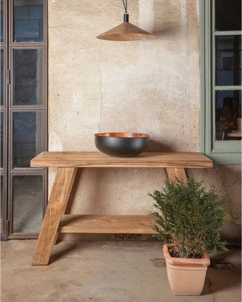 LOGRAM console in recycled teak wood 130 x 47 x 75 cm