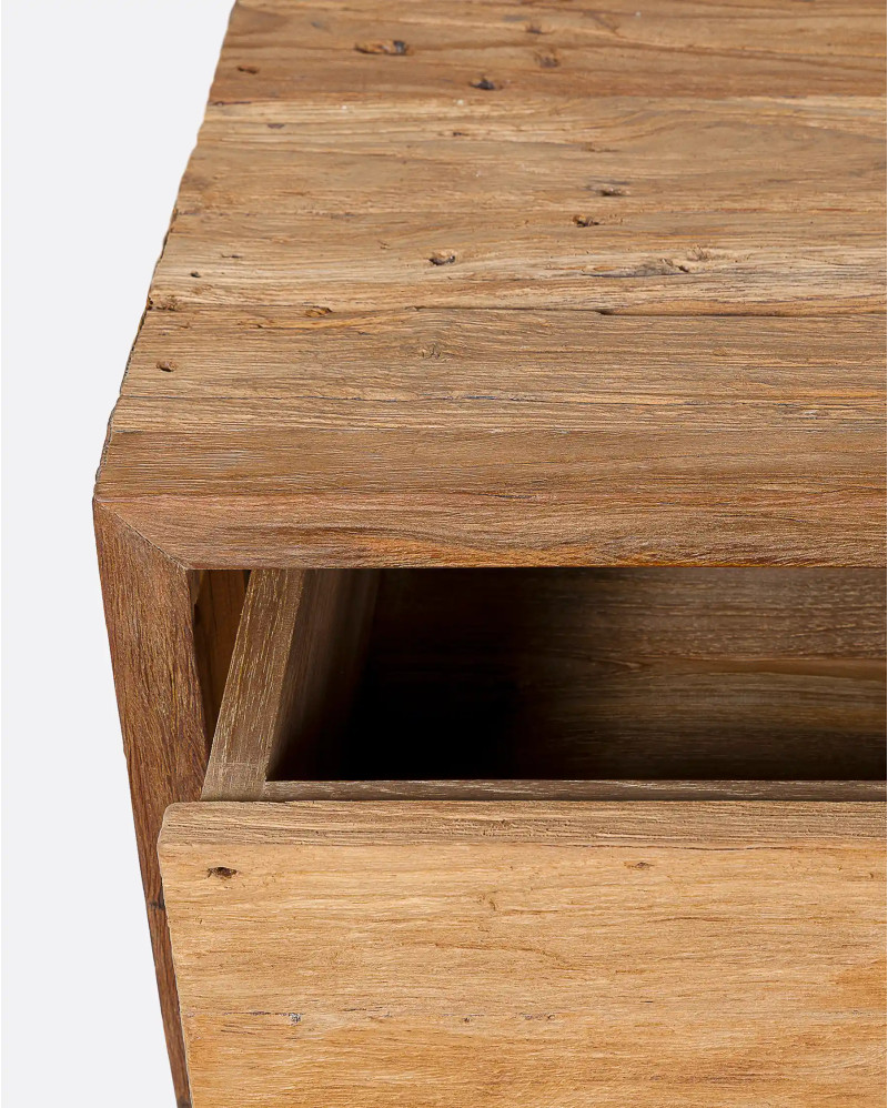 EROSI console table in recycled teak wood 180 x 40 x 80 cm