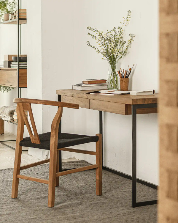 THREE desk in recycled teak...