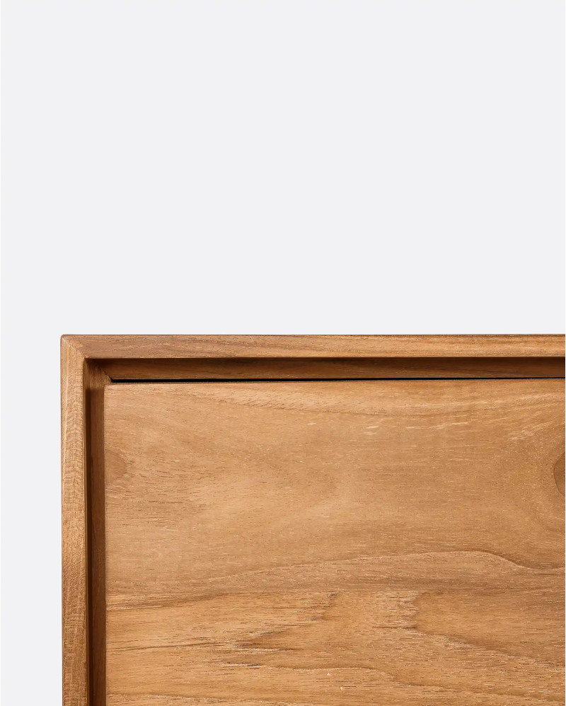 Console avec tiroirs ONETWO en bois de teck recyclé et fer 120 x 40 x 85 cm