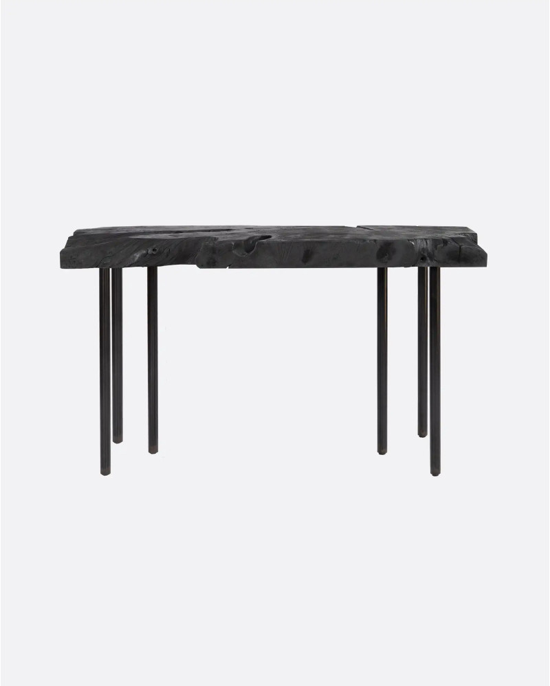 Console ROOT en racine de teck et fer 120 x 35 x 75 cm