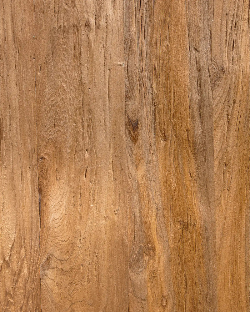 Mesa alta EROSI de madera de teca reciclada 180 x 80 x 105 cm en color natural