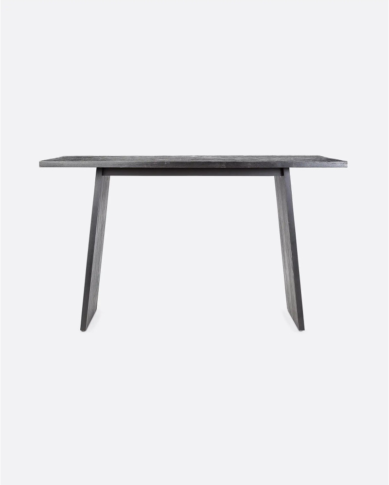 EROSI high table in recycled teak wood 180 x 80 x 105 cm in black colour