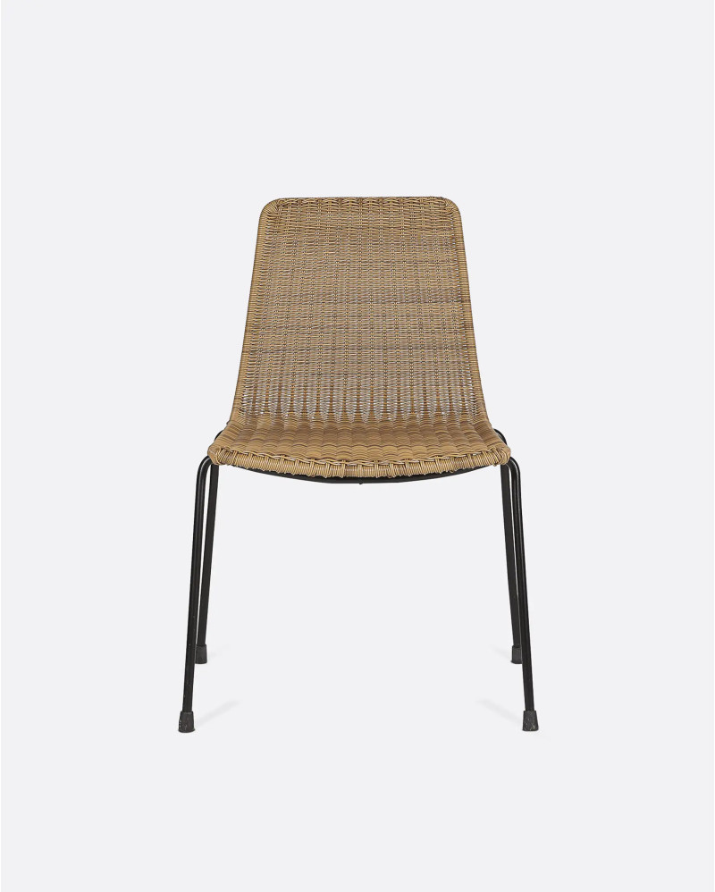 RAMA outdoor chair in synthetic rattan and iron 48 x 59 x 82 cm