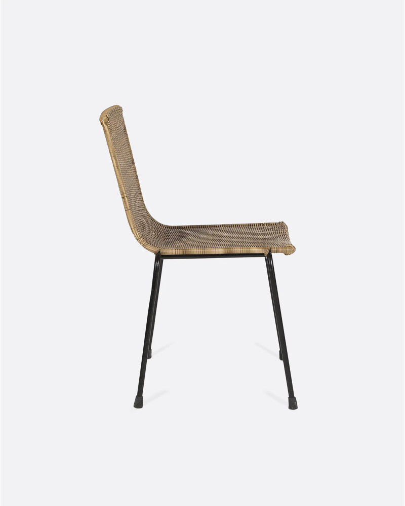 RAMA outdoor chair in synthetic rattan and iron 48 x 59 x 82 cm