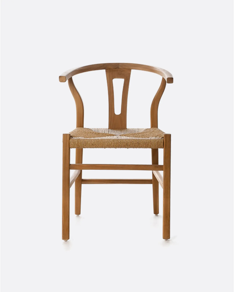 ROB chair in teak wood and paper cord 55 x 57 x 76 cm in natural and black colour