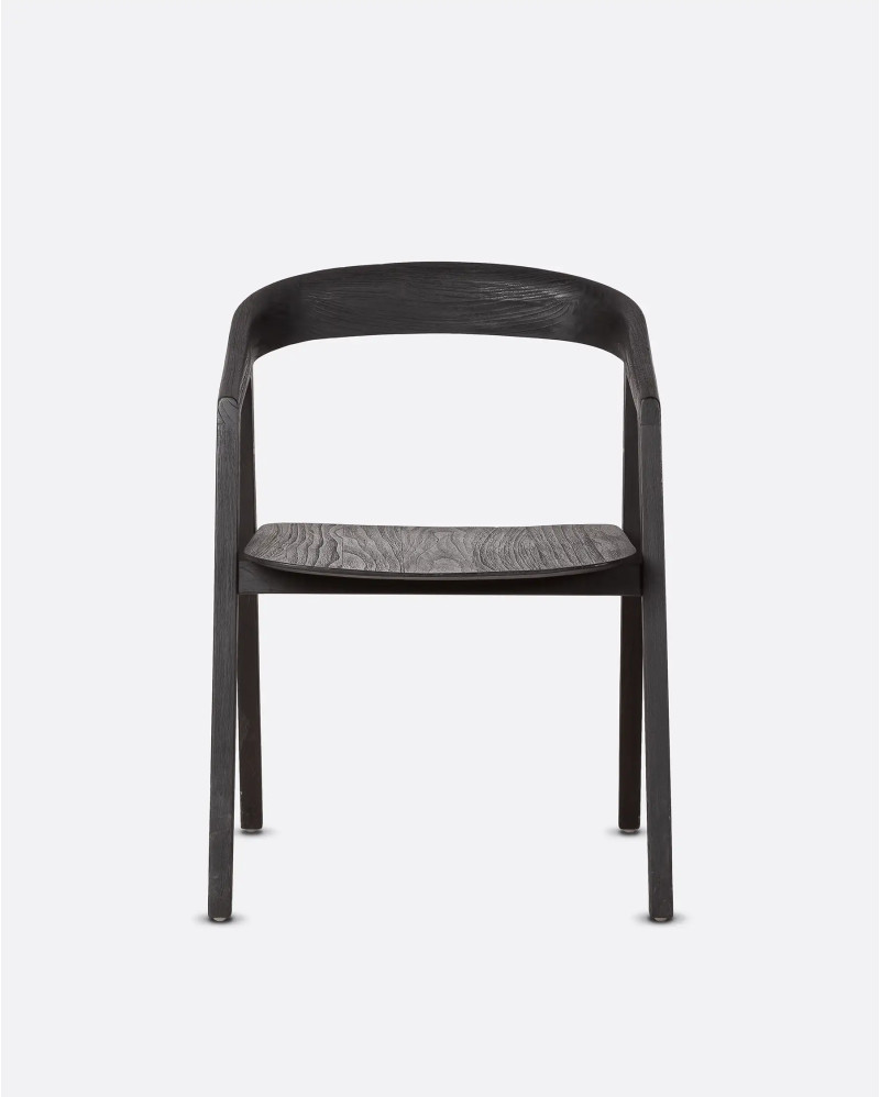 Silla ARC de madera de teca 56 x 57 x 76 cm en color negro