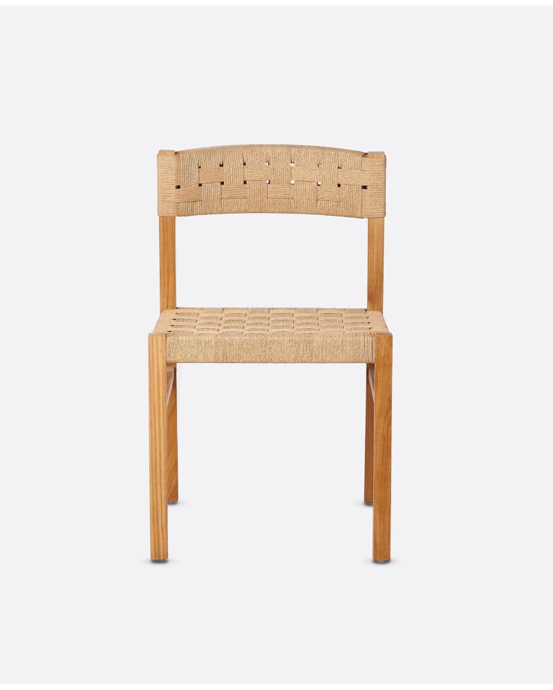 CORA chair in teak and paper cord 48 x 55 x 77 cm in natural colour