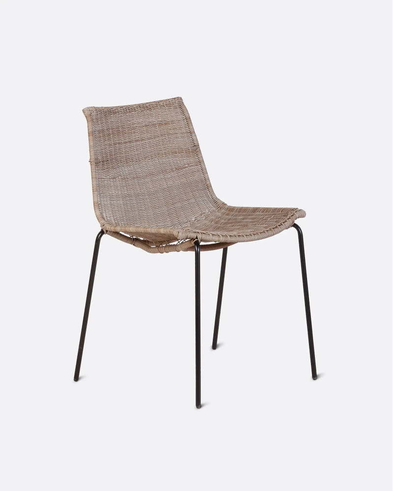 CAMP outdoor chair in synthetic rattan and iron 55 x 53 x 53 x 77 cm