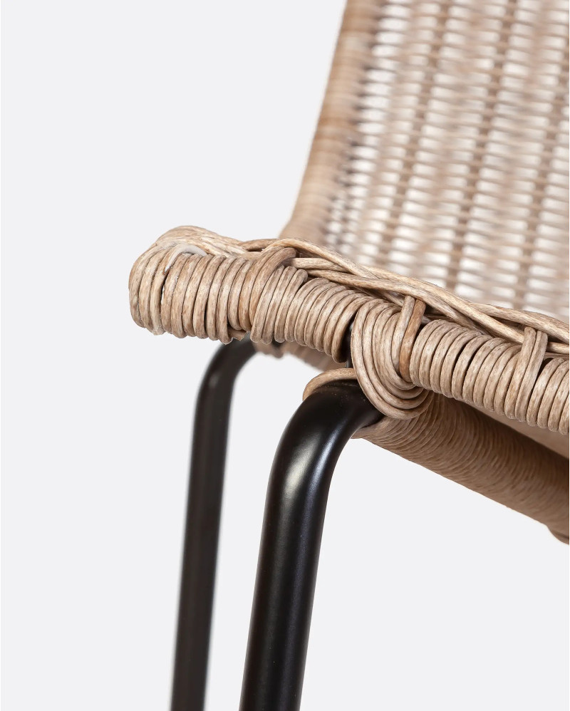 CAMP outdoor chair in synthetic rattan and iron 55 x 53 x 53 x 77 cm