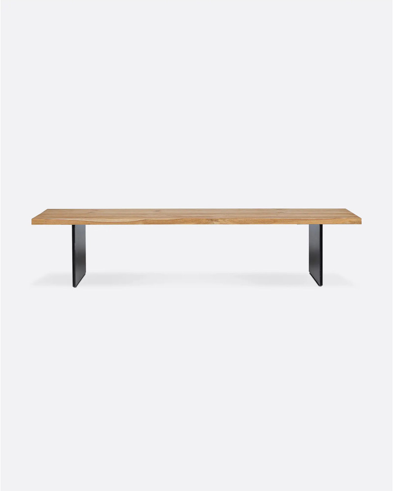 IREKA bench in recycled teak wood and iron 200 x 40 x 45 cm