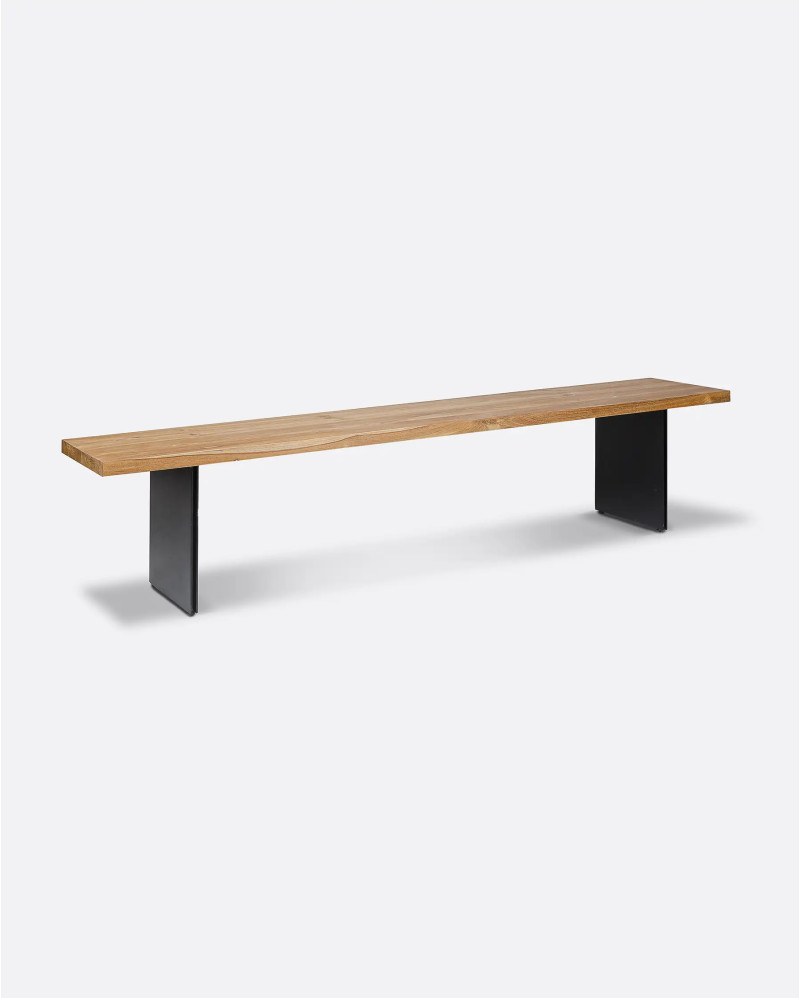 IREKA bench in recycled teak wood and iron 200 x 40 x 45 cm