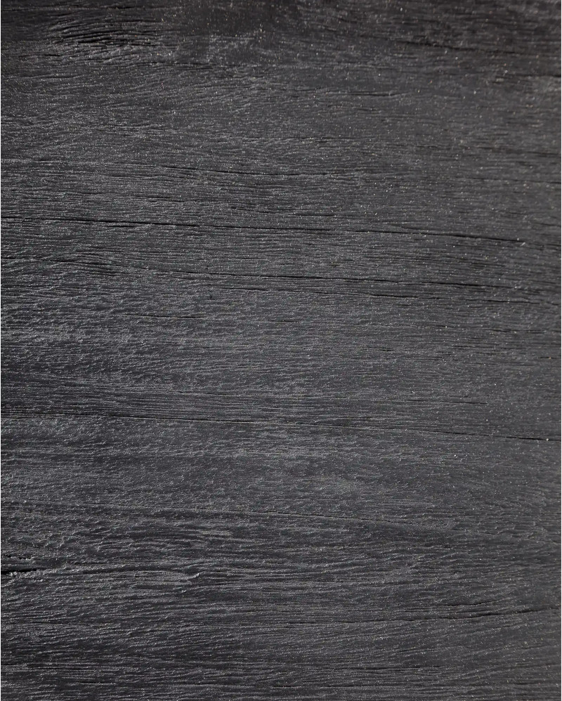 Taburete KING de madera de teca reciclada 44 x 38 x 45 cm en color negro