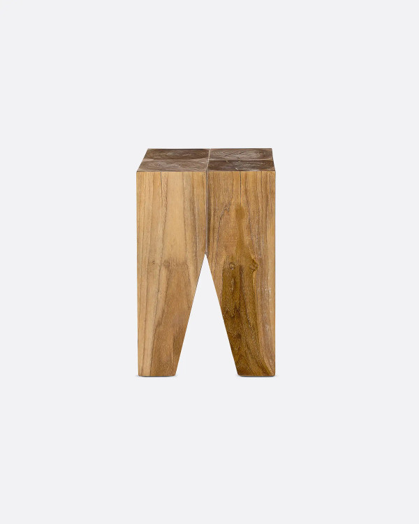 TRIANGLE stool in teak wood...