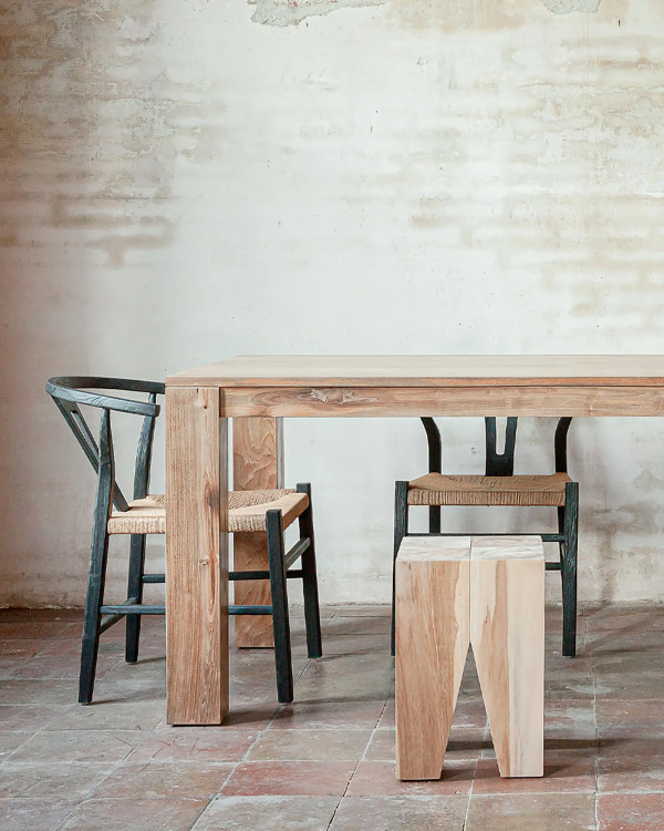 TRIANGLE stool in teak wood...