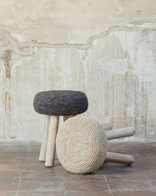 ALGA stool in recycled teak...