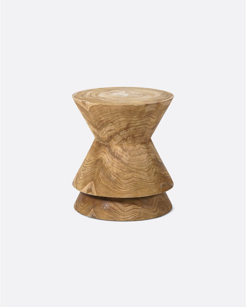 DIAVOLO stool in teak wood 36 x 36 x 40 cm in natural colour