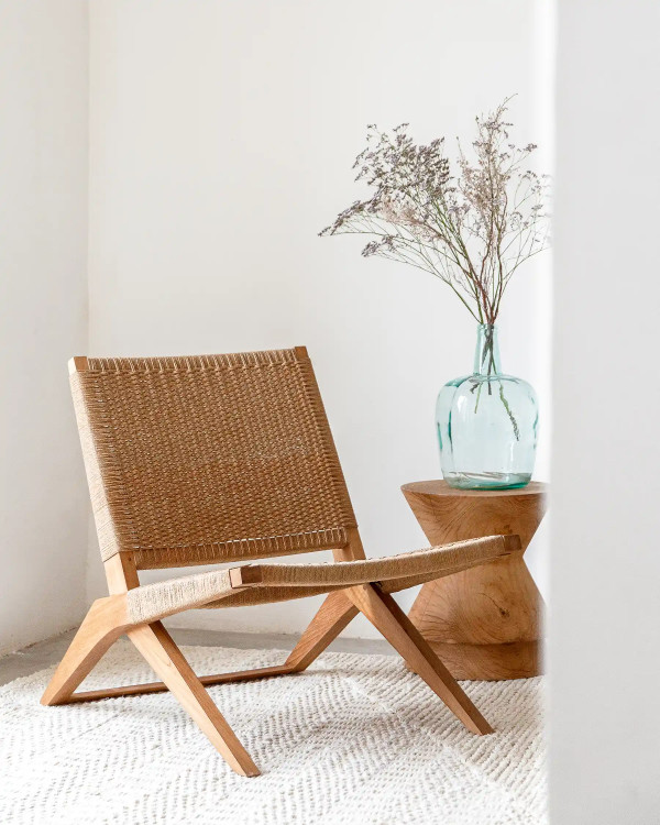 DIAVOLO stool in teak wood...