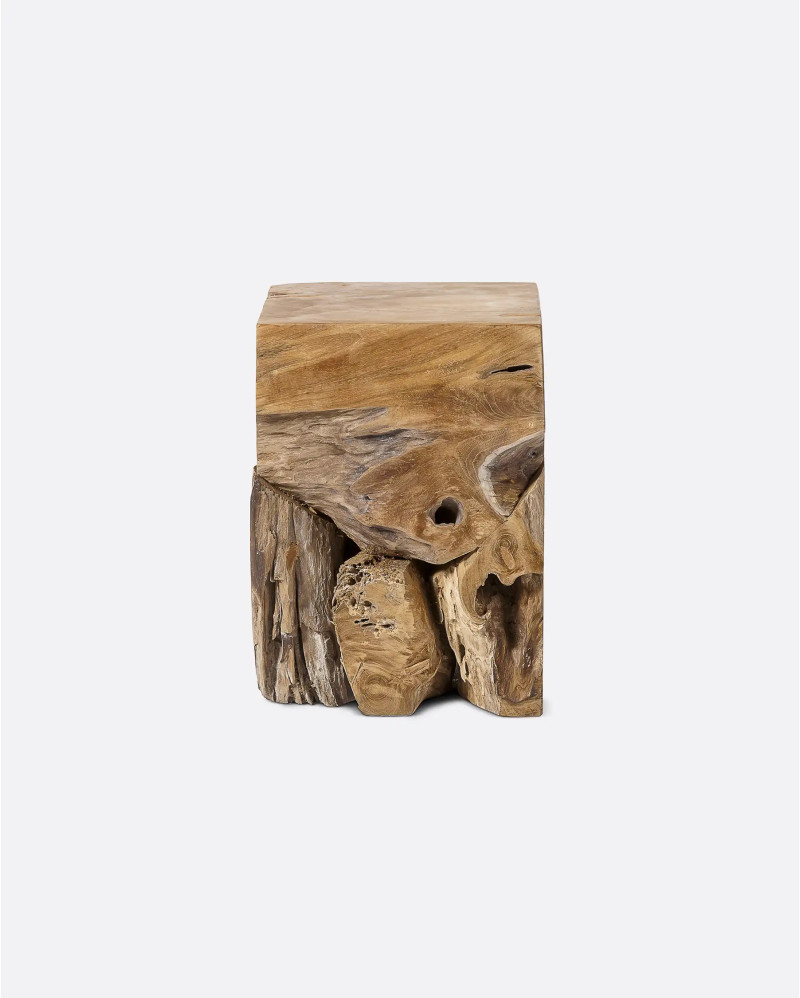 TOOR stool in teak root 30 x 30 x 40 cm