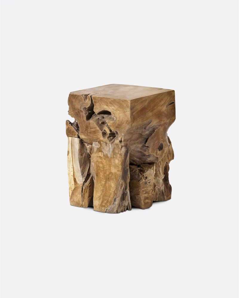 Tabouret TOOR en racine de teck 30 x 30 x 40 cm