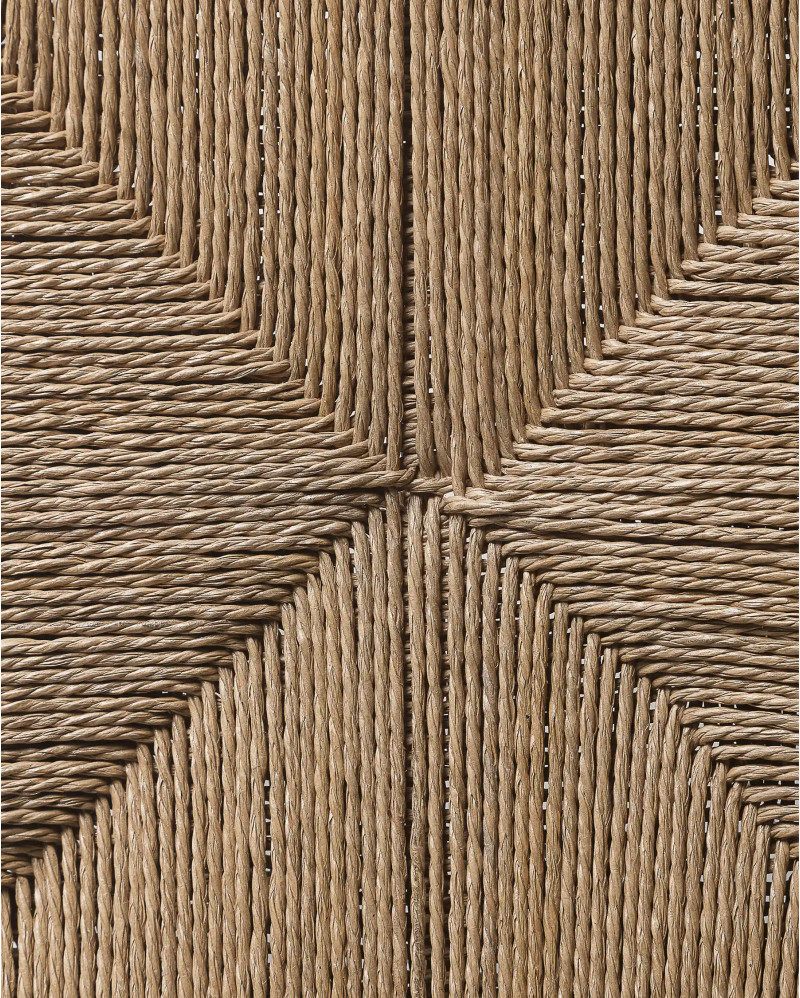 Taburete KUMAI de madera de teca y cuerda de papel 40 x 40 x 45 cm