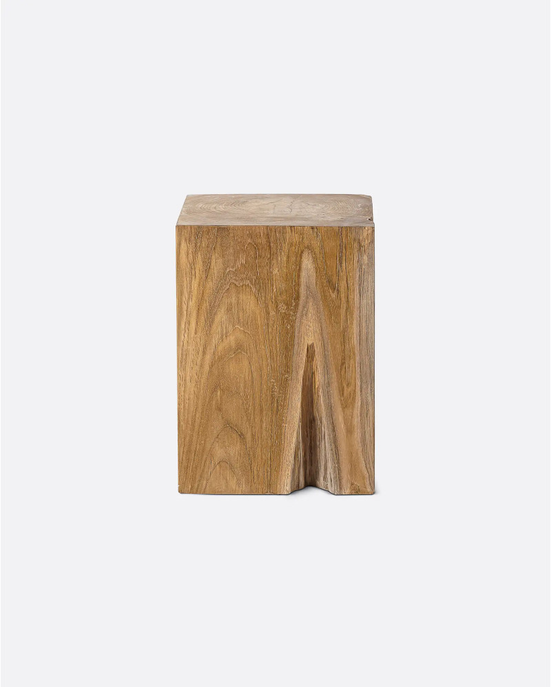 SOLID stool in teak wood 30 x 30 x 45 cm