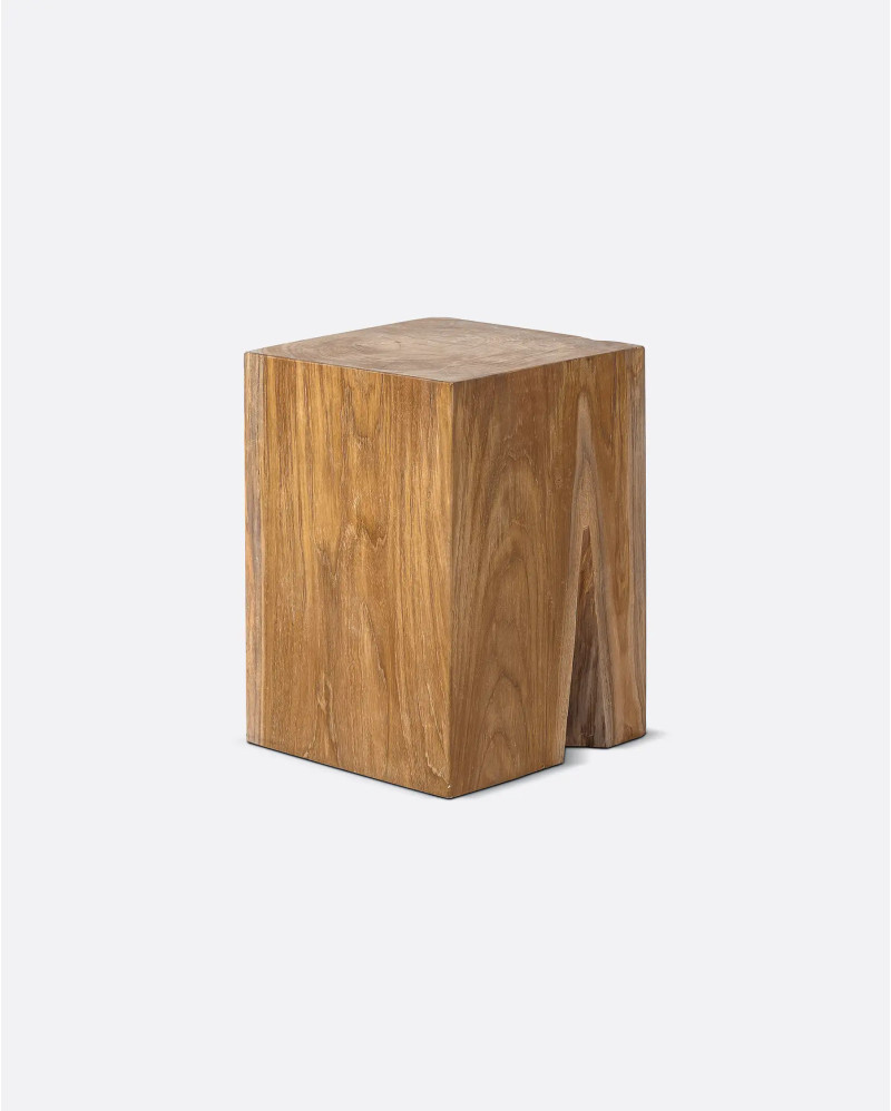 SOLID stool in teak wood 30 x 30 x 45 cm