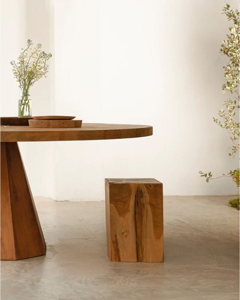 SOLID stool in teak wood 30 x 30 x 45 cm