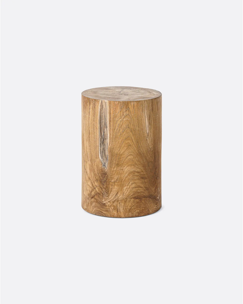 Tabouret SOLID cylindrique en bois de teck Ø 30 cm x 45 cm de hauteur