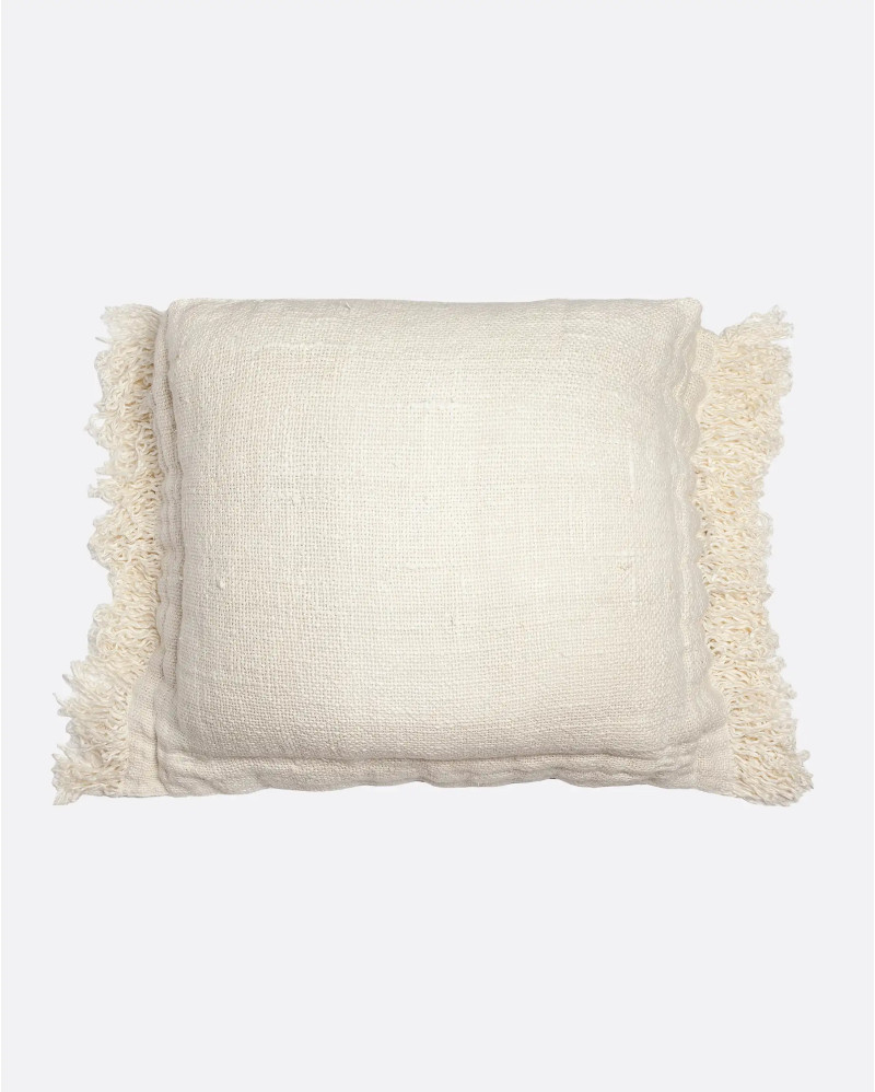 Housse de coussin BADA en lin 65 x 65 cm en couleur blanche