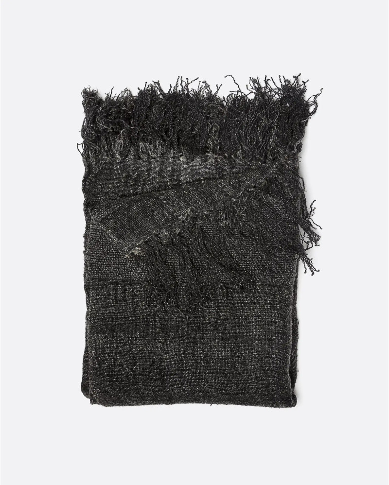 BADA plaid in linen 170 x 130 cm in black colour