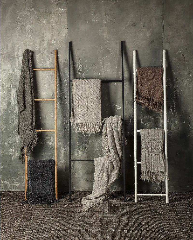 BADA plaid in linen 170 x 130 cm in black colour