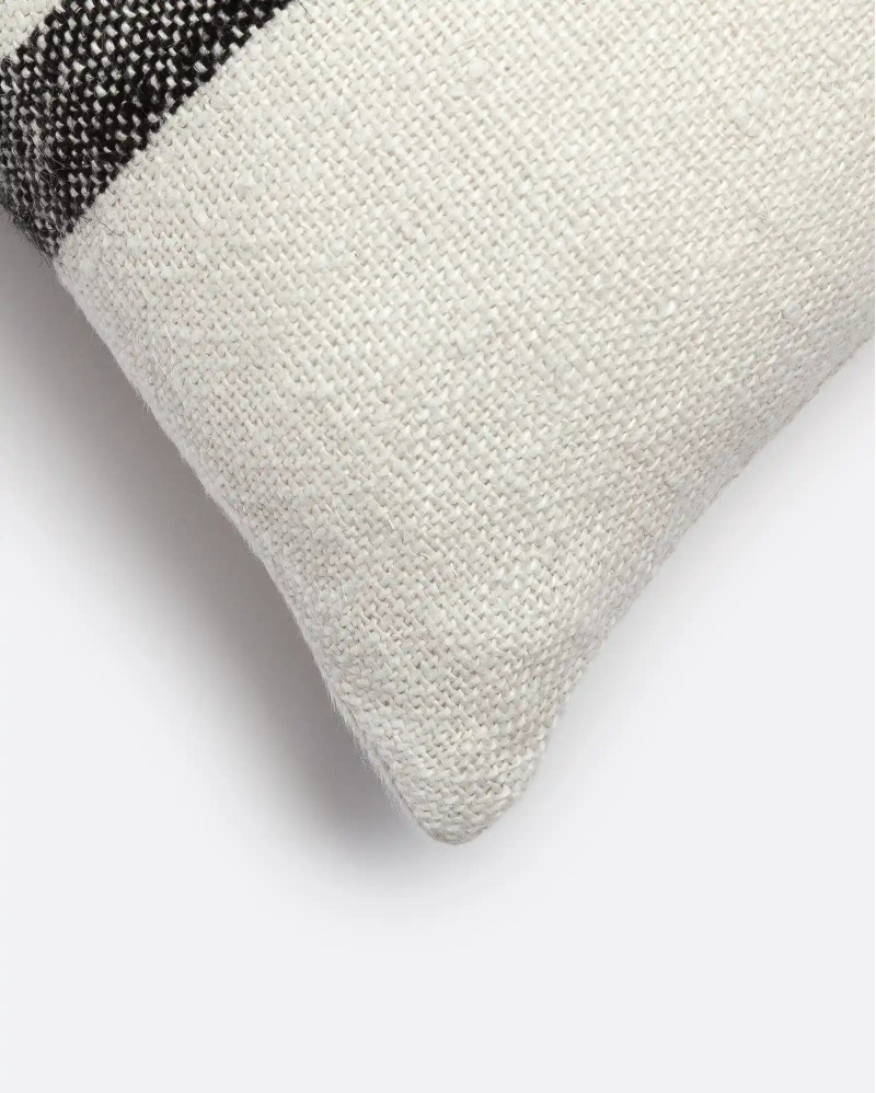 BOGRA cushion cover in linen 75 x 40 cm in colour white with filling included