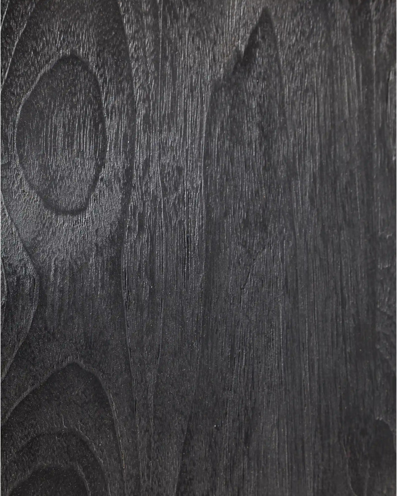 Taburete alto KING de madera de teca reciclada 44 x 38 x 79 cm en color negro