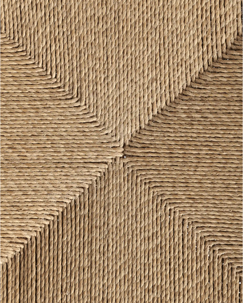 Taburete alto KUMAI de madera de teca y cuerda de papel 40 x 40 x 75 cm