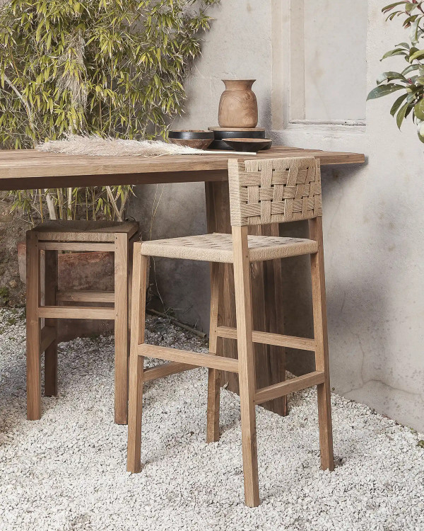 CORA high stool in teak...